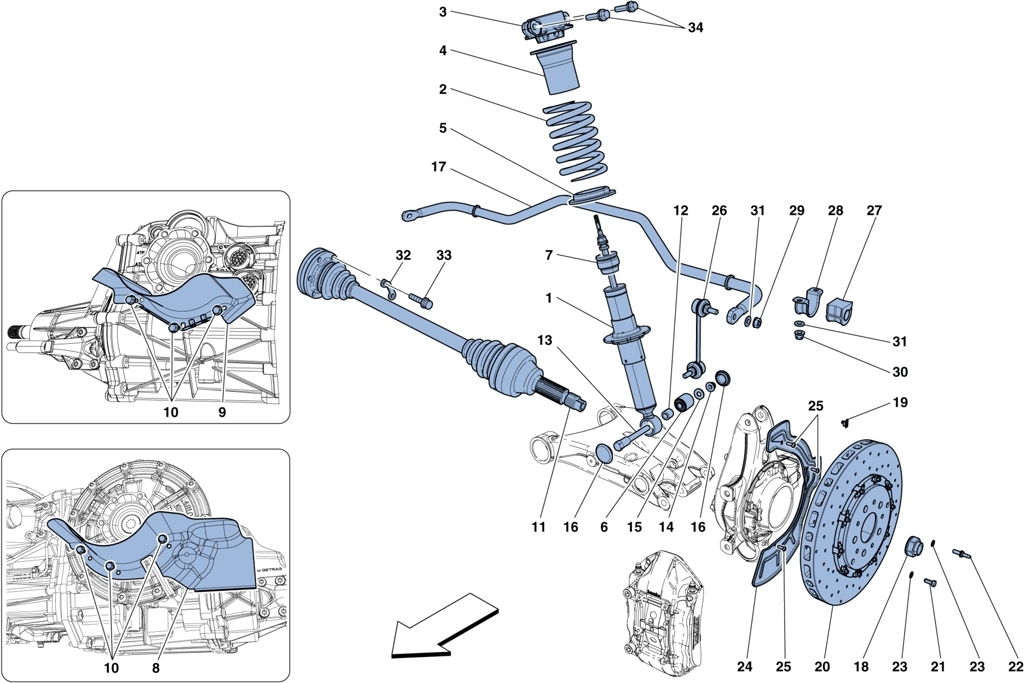 REAR SUSPENSION – SHOCKS AND BRAKE DISCS