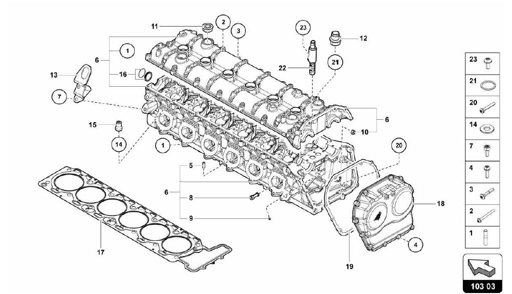 103.03.00-LEFT CYLINDER HEAD AND COVER