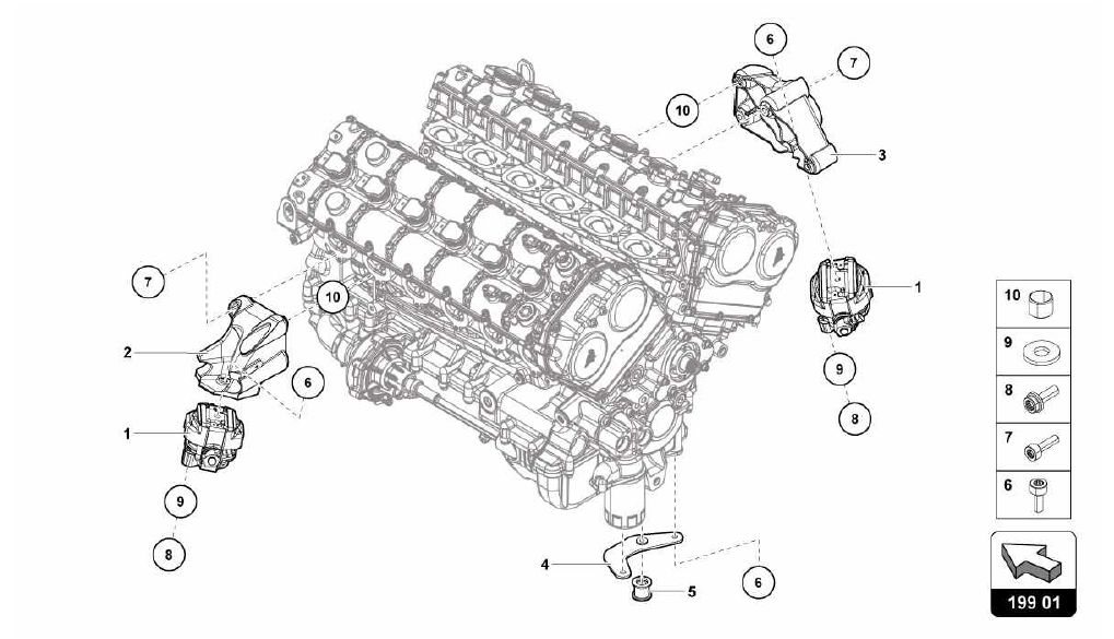 Lamborghini Aventador (2013) 199.01.00-SECURING PARTS FOR ... lamborghini engine diagram 
