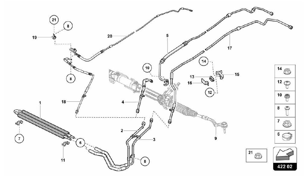 422.02.00-OIL COOLER - POWER STEERING