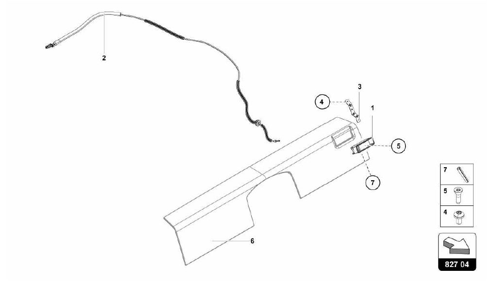 827.04.00-RELEASE LEVER FOR REAR LID