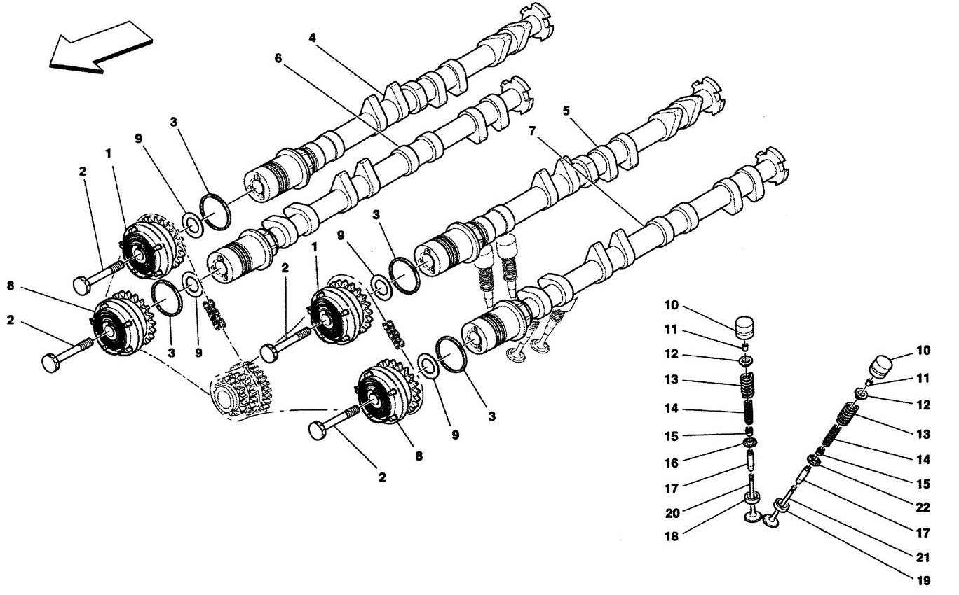 TIMING-SHAFTS AND VALVES