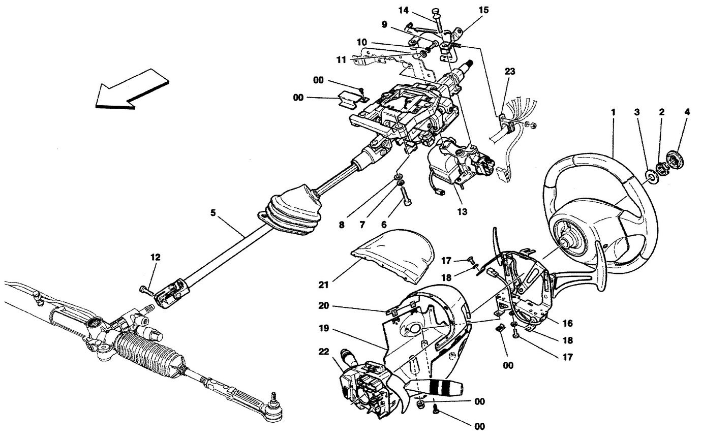 STEERING COLUMN AND STEERING WHEEL UNIT