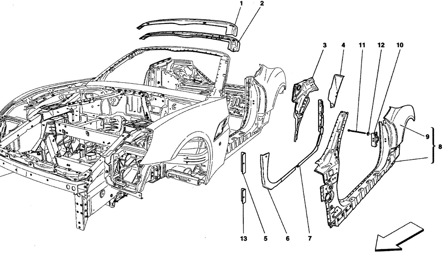 BODYWORK AND CENTRAL OUTER TRIM PANELS