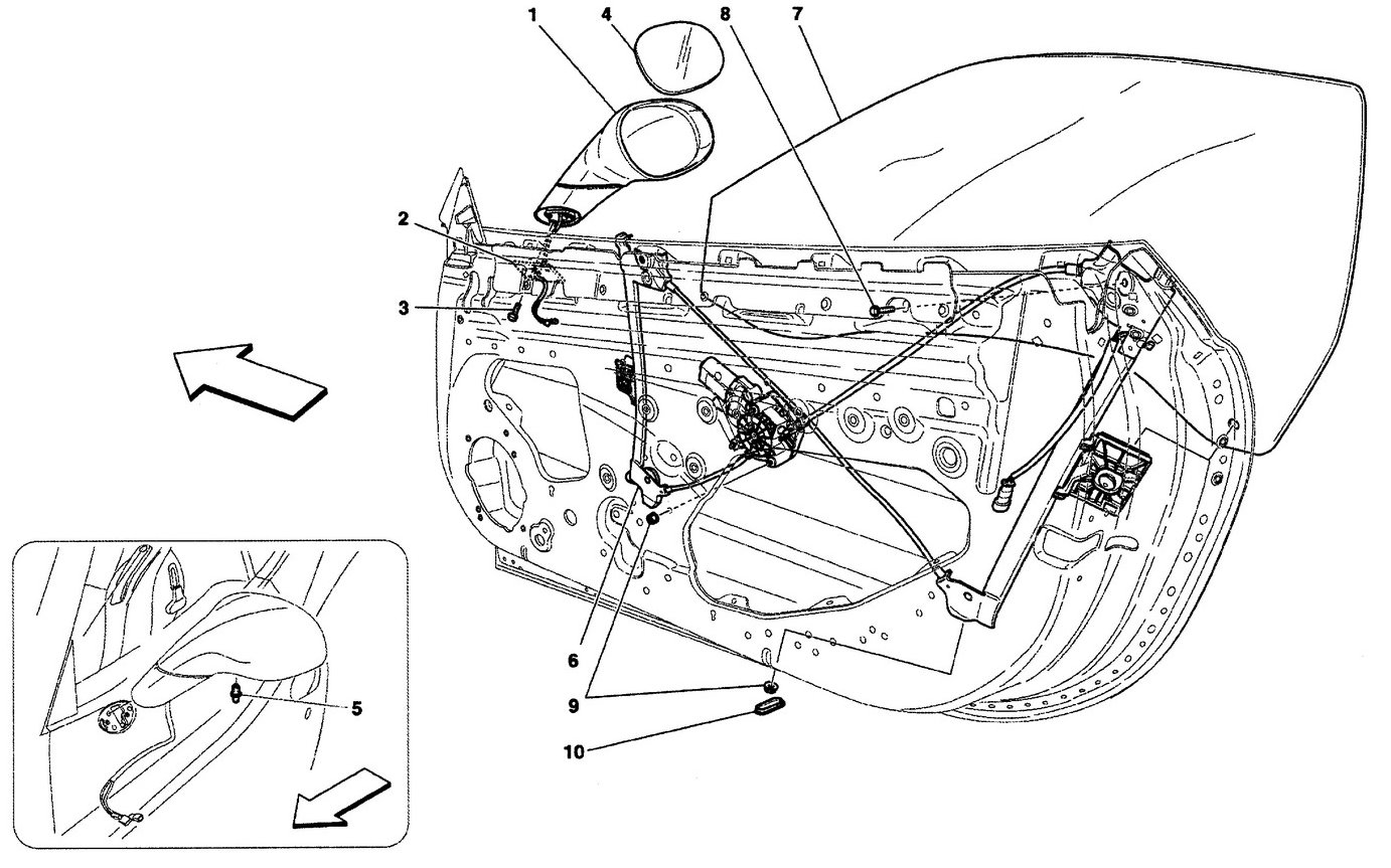 GLASS LIFT AND EXTERNAL REAR-VIEW MIRROR