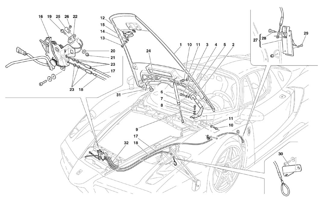 FRONT HOOD AND OPENING DEVICE