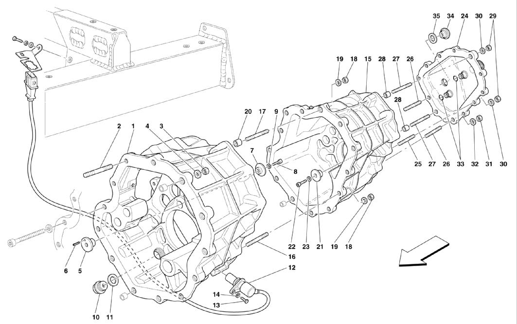 GEARBOX - REAR PART GEARBOXES HOUSING AND COVER