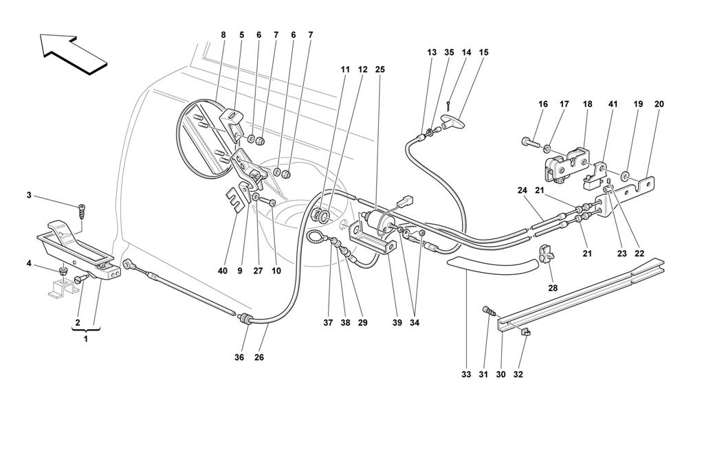 OPENING DEVICES FOR REAR HOOD AND GAS DOOR
