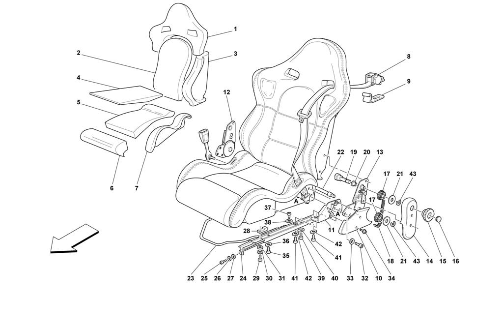 SEATS AND SAFETY BELTS -SPORT-NOT FOR SPIDER-