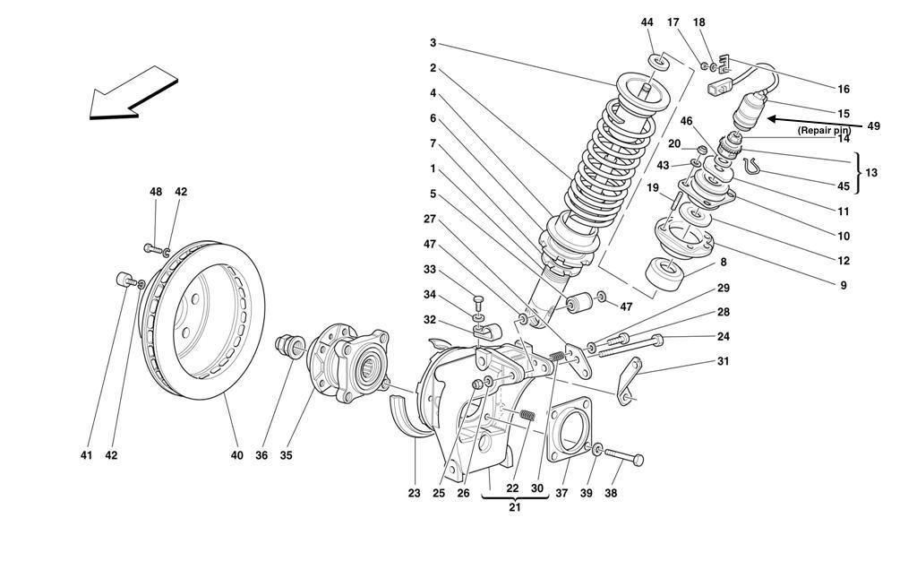 REAR SUSPENSION - SHOCK ABSORBER AND BRAKE DISC