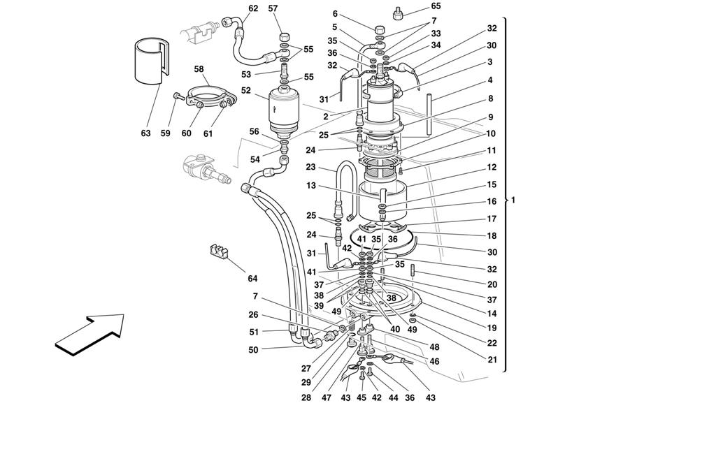FUEL PUMP AND PIPES -VALID FOR CARS WITH DOUBLE FUEL PUMP-