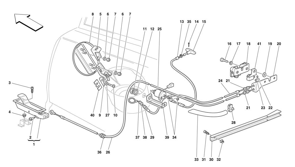 OPENING DEVICES FOR REAR HOOD AND GAS DOOR