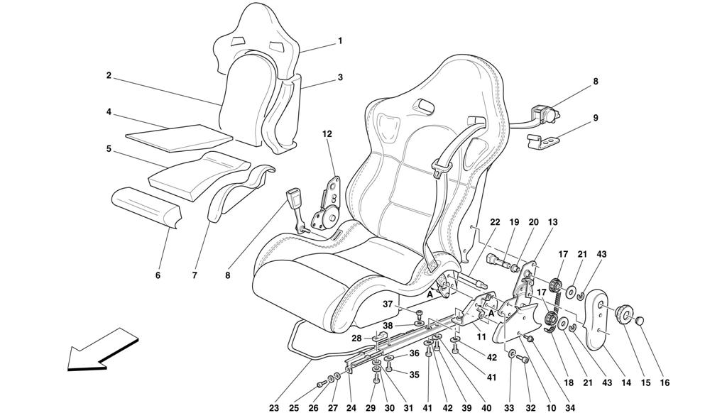 SEATS AND SAFETY BELTS -SPORT-NOT FOR SPIDER-