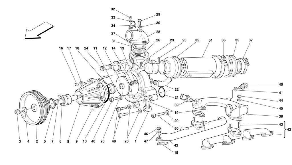 WATER PUMP AND OIL/WATER HEAT EXCHANGER