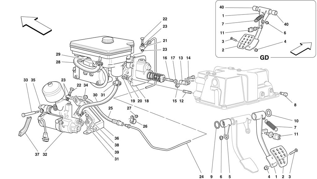BRAKE HYDRAULIC SYSTEM -NOT FOR ABS BOSCH AND 355 F1 CARS-