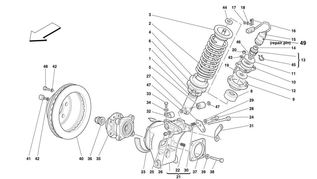 REAR SUSPENSION - SHOCK ABSORBER AND BRAKE DISC