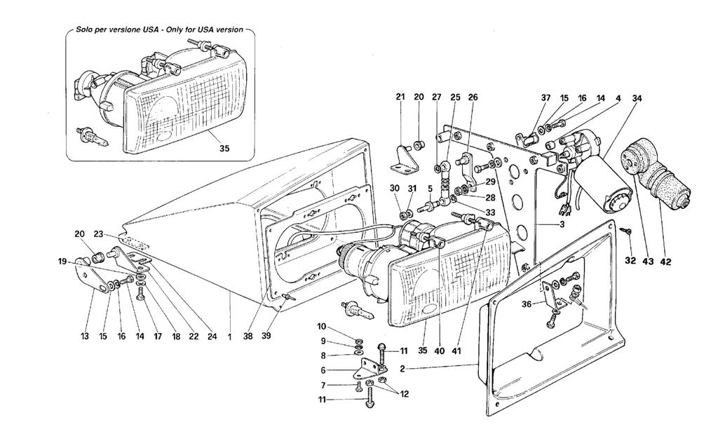 DEVICE FOR LIFTING THE HEAD LAMPS