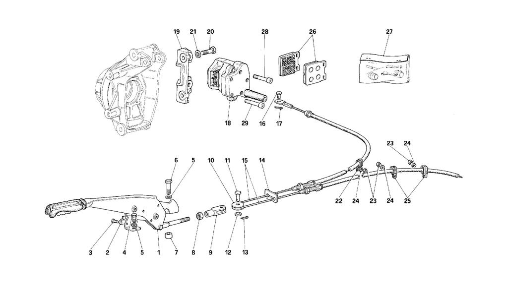 HAND-BRAKE CONTROL AND CALIPER