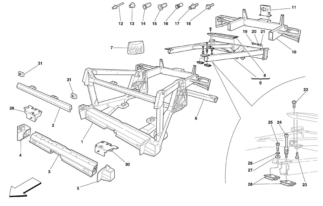  FRAME - REAR ELEMENTS STRUCTURES AND PL
