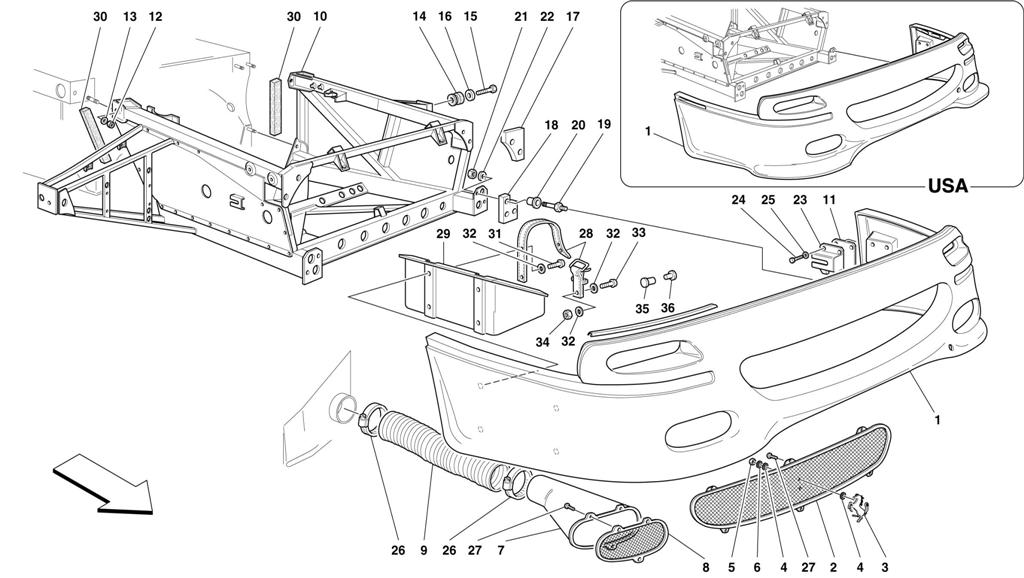 FRONT FRAME AND BUMPER