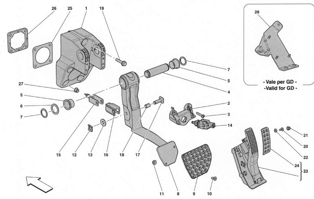 COMPLETE PEDAL BOARD ASSEMBLY