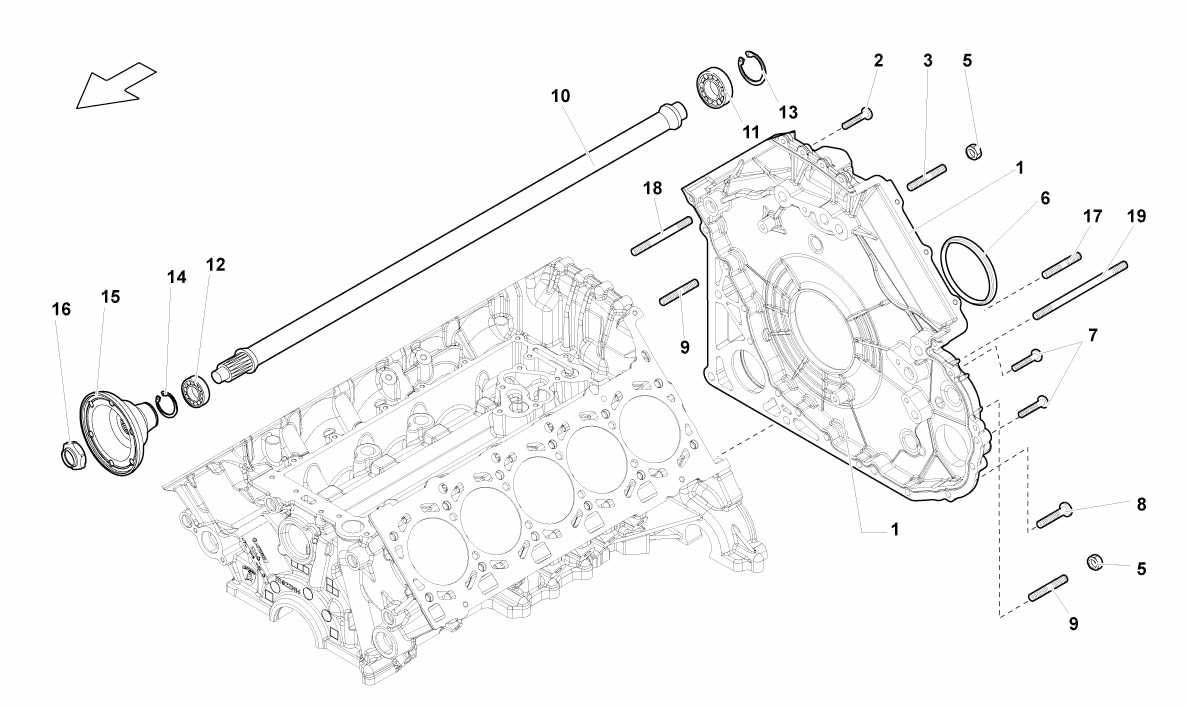 TIMING CHAIN COVER - PROPELLER SHAFT