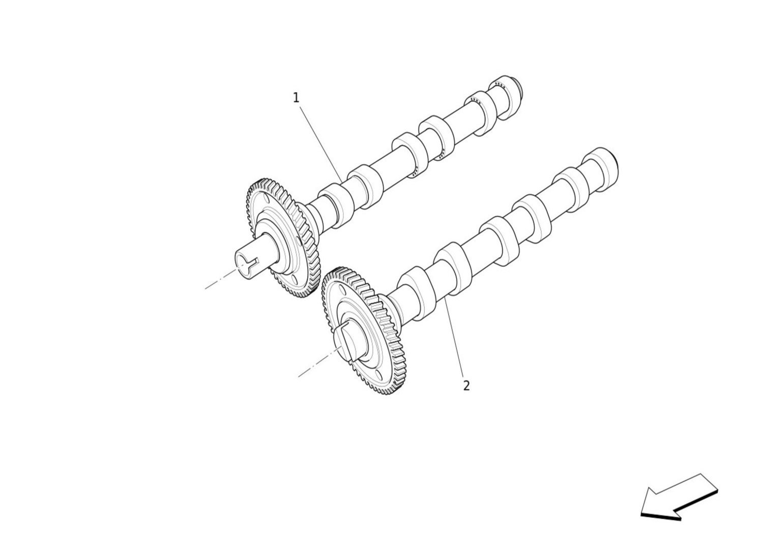 RH CYLINDER HEAD CAMSHAFTS