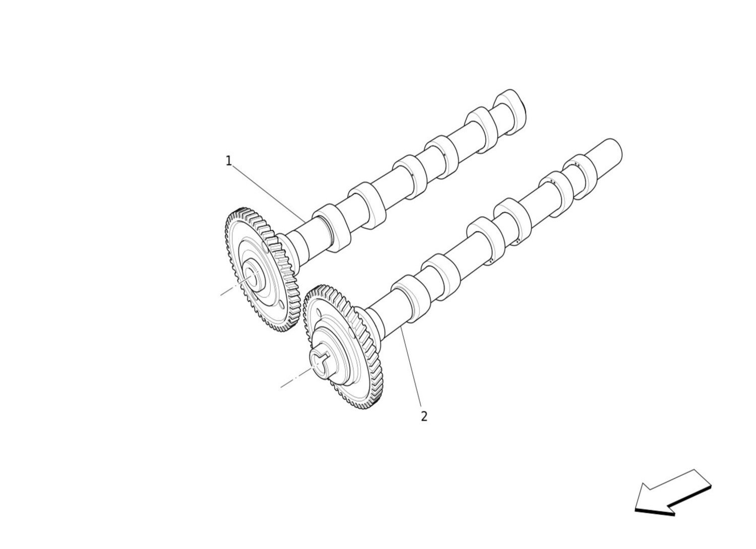 LH CYLINDER HEAD CAMSHAFTS