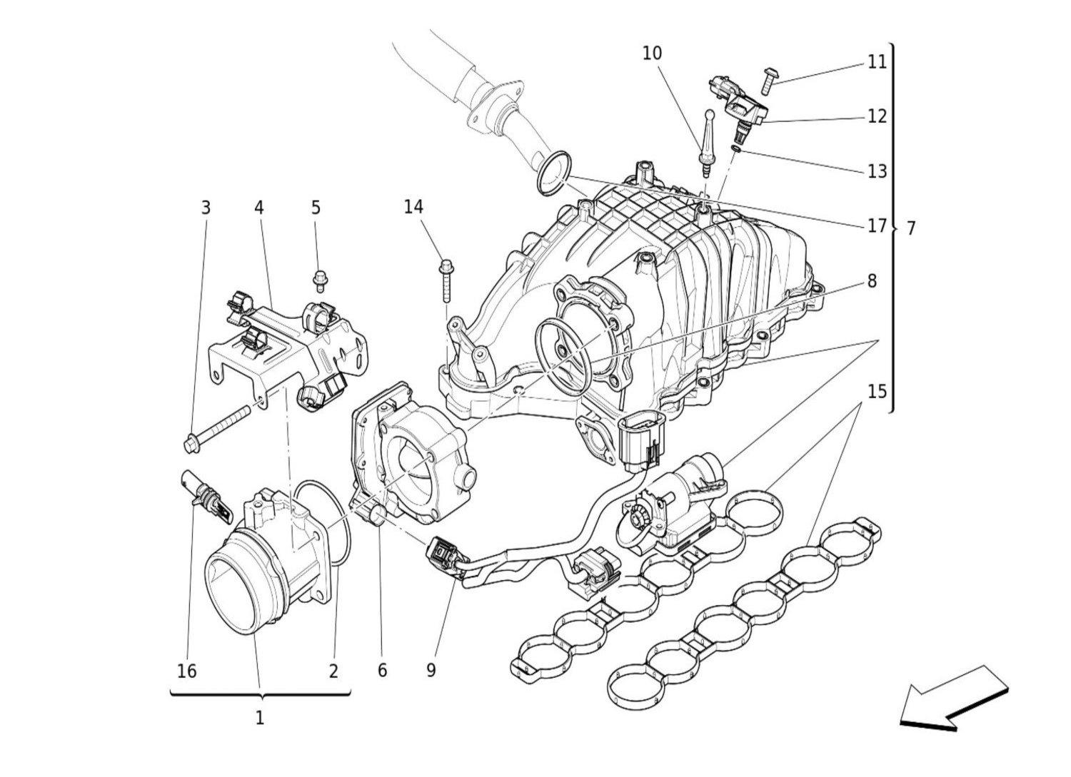 INTAKE MANIFOLD AND THROTTLE BODY