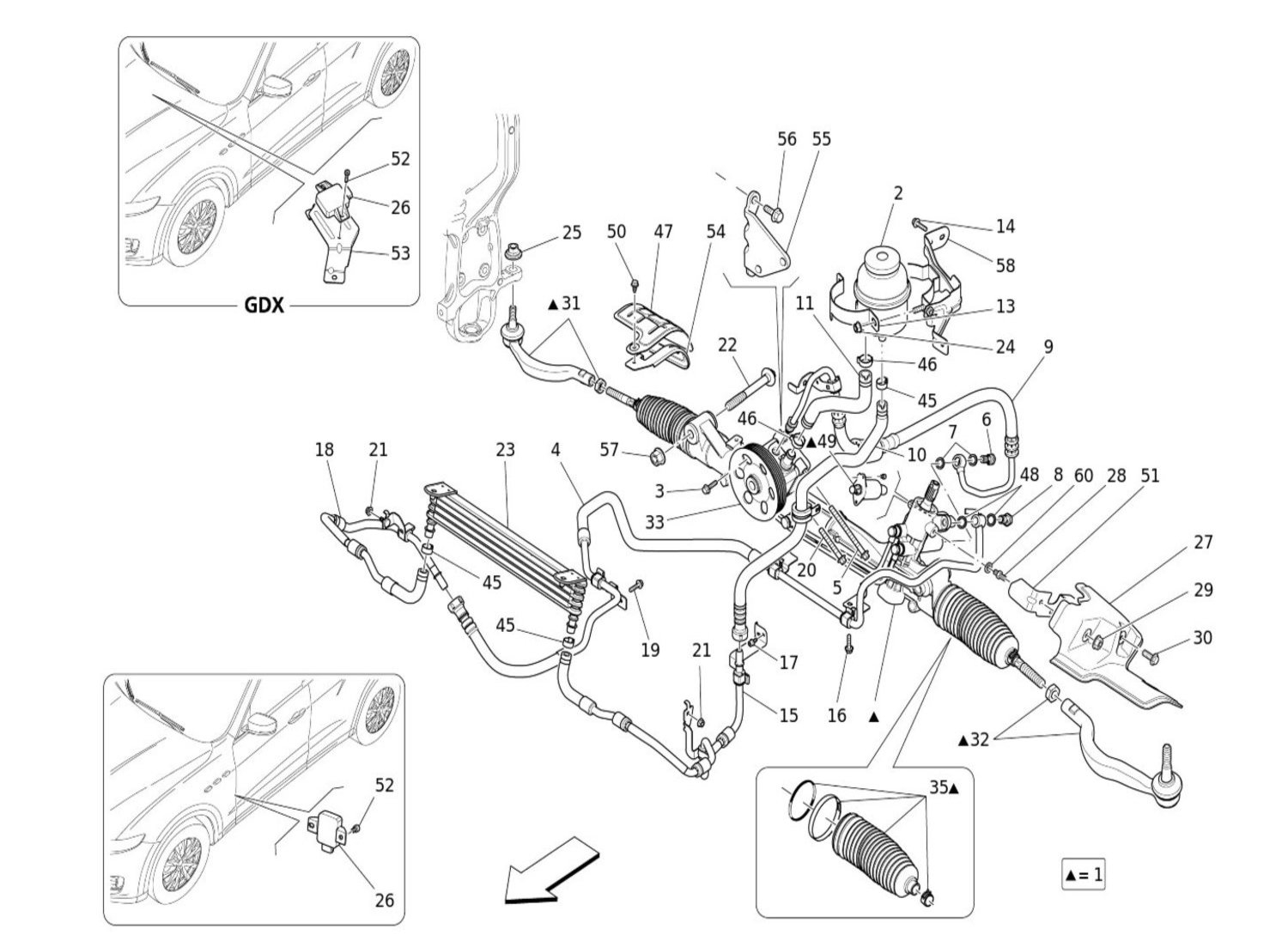 STEERING RACK AND HYDRAULIC STEERING PUMP