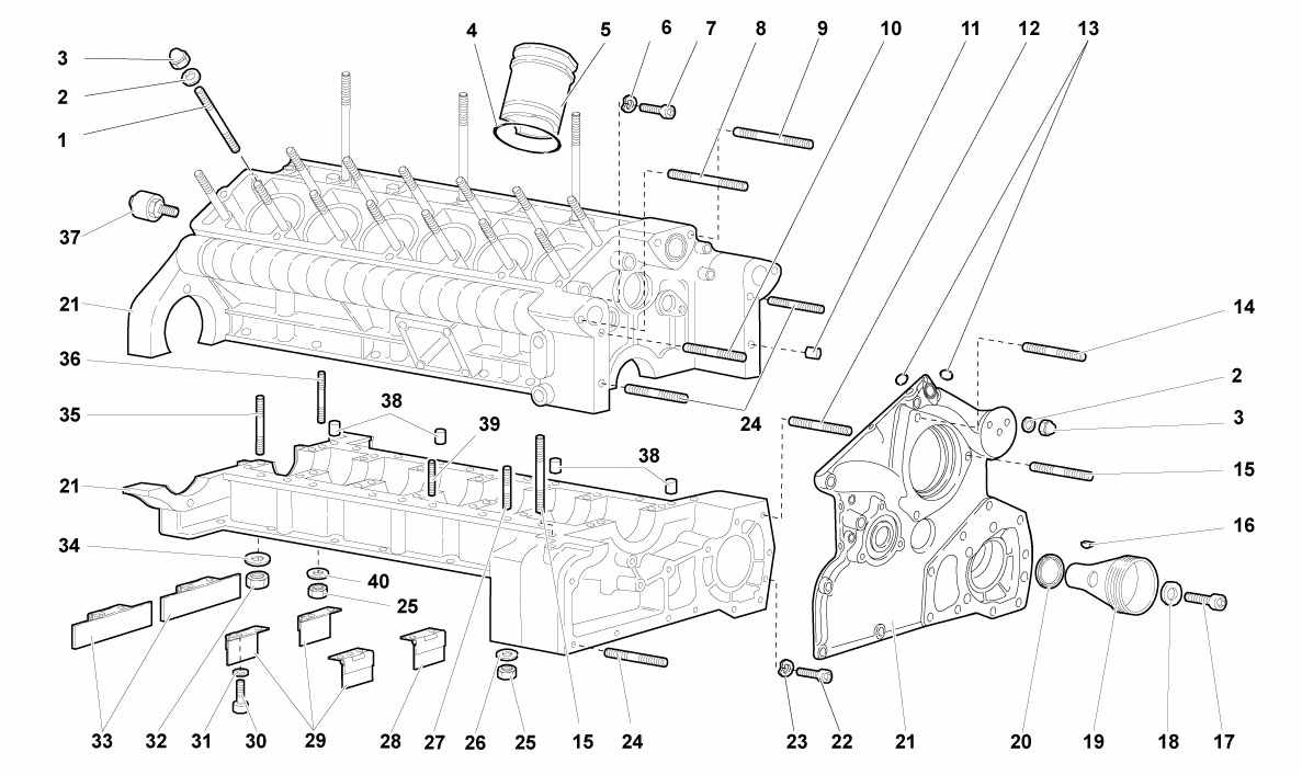 CRANKCASE AND LOWER MOUNTING