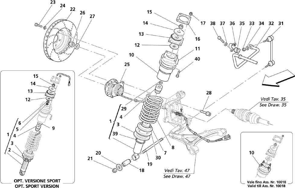 REAR SUSPENSION - SHOCK ABSORBER AND BRAKE DISK