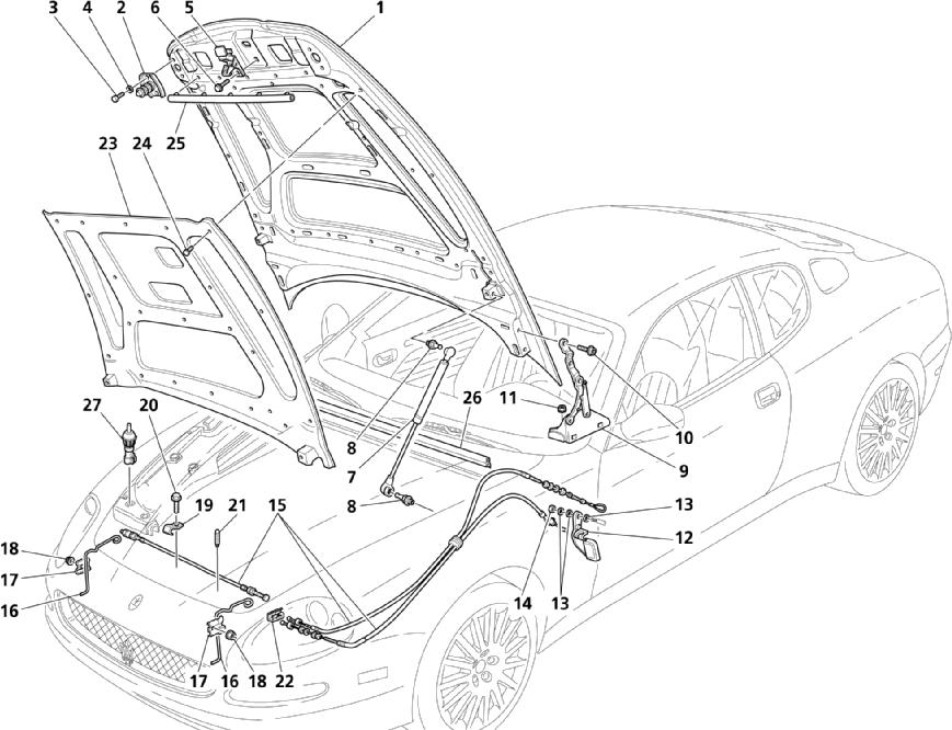 ENGINE BONNET AND OPENING DEVICE