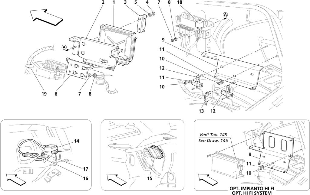 R.H. SIDE TRUNK BONNET SENSOR AND CONTROL UNITS