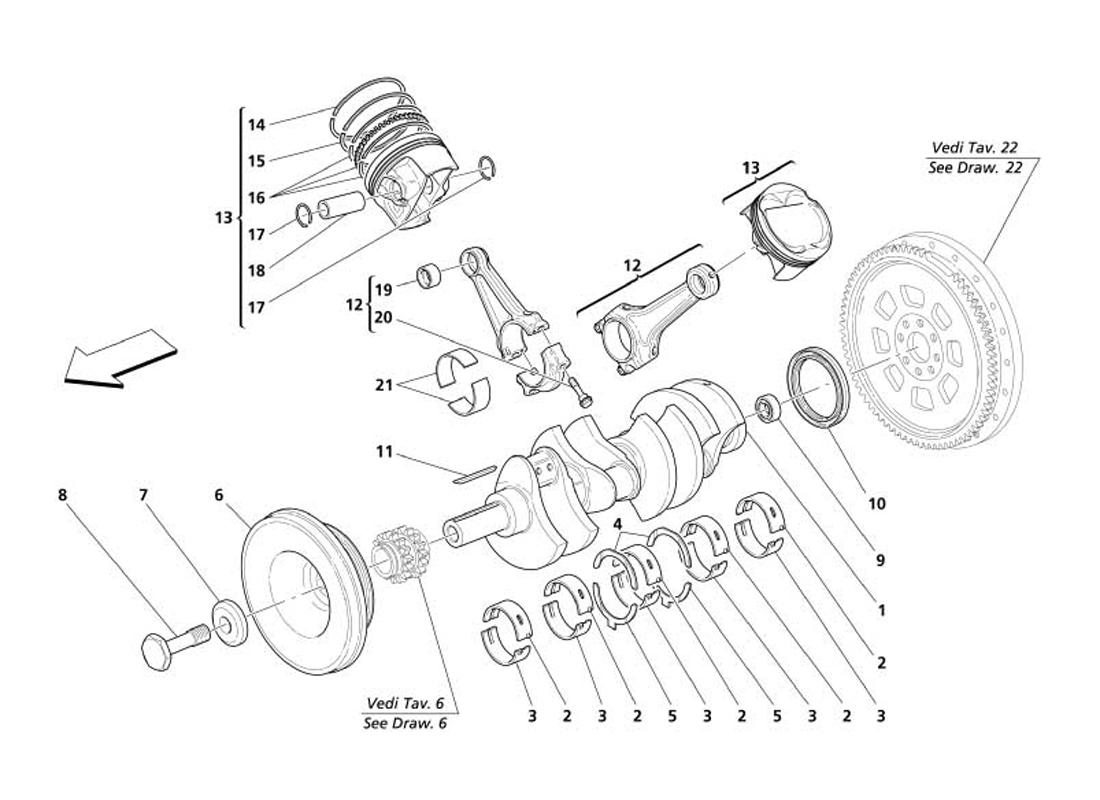 CRANKSHAFT CONRODS AND PISTONS