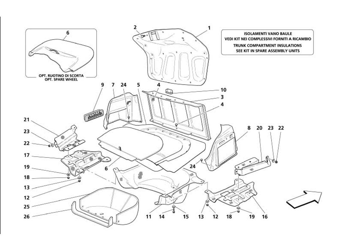 TRUNK HOOD COMPARTMENT TRIMS - AIR INLET AND HEATH SHIELDS