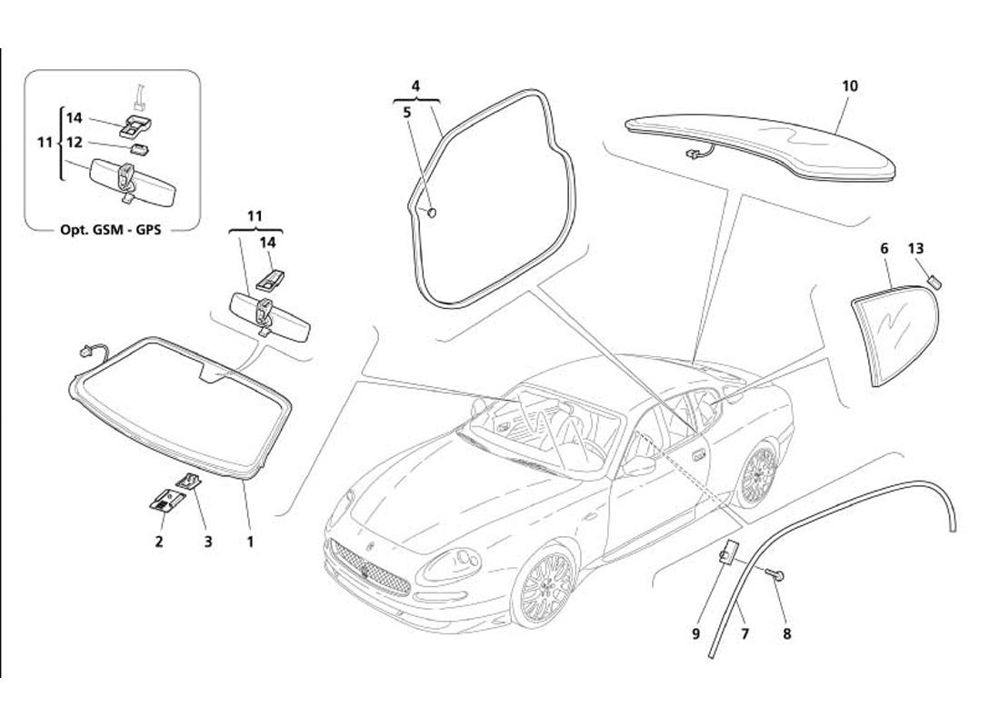 GLASSES - GASKETS AND INNER REARWIEW MIRROR