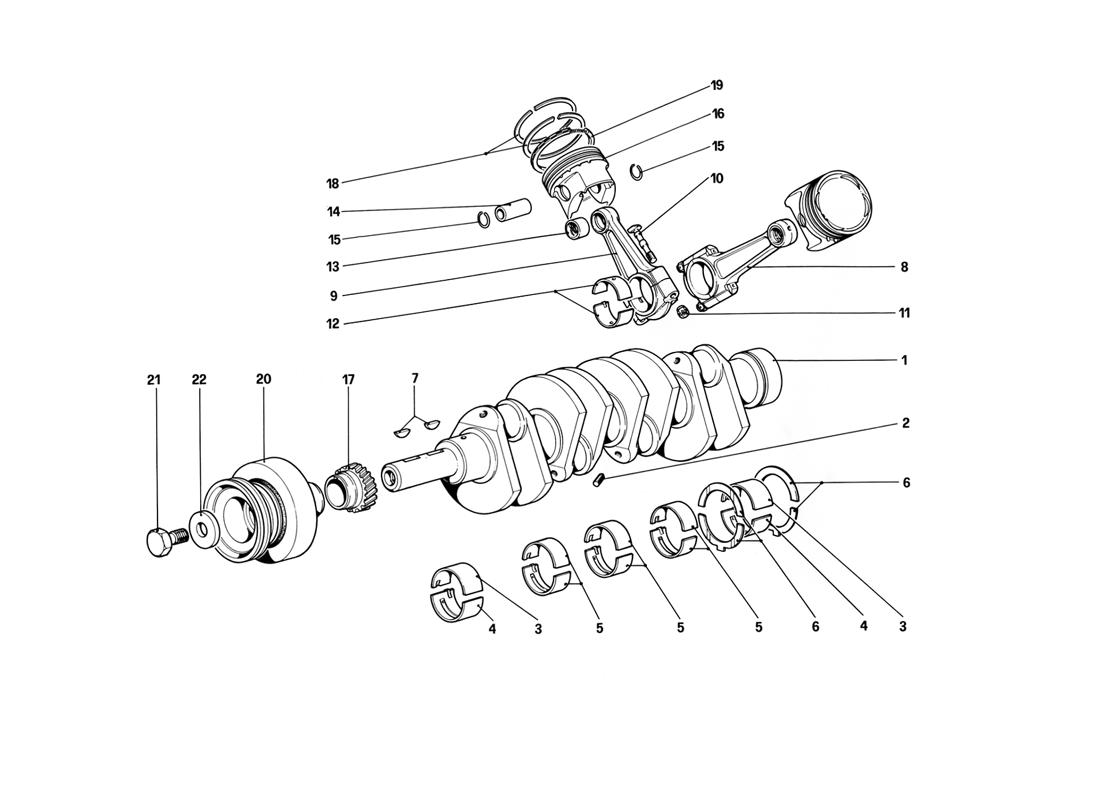 CRANKSHAFT - CONNECTING RODS AND PISTONS