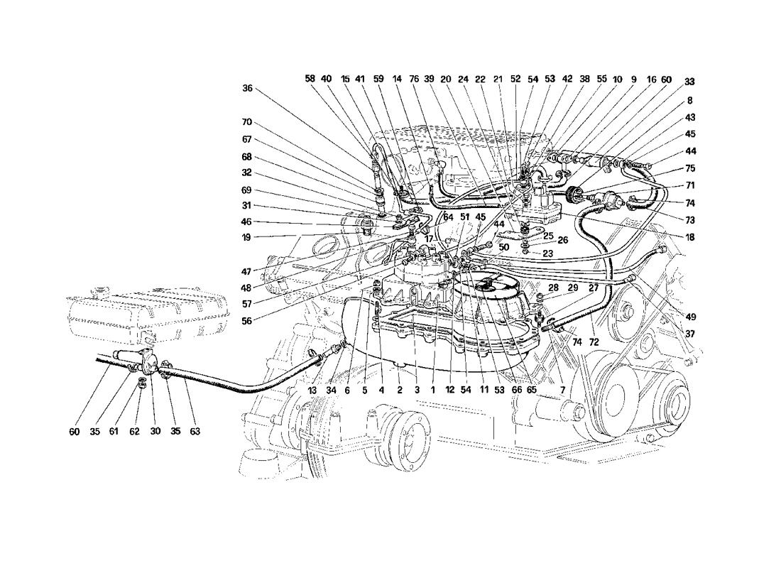 FUEL DISTRIBUTORS LINES (NOT FOR US AND CH87 VERSION)