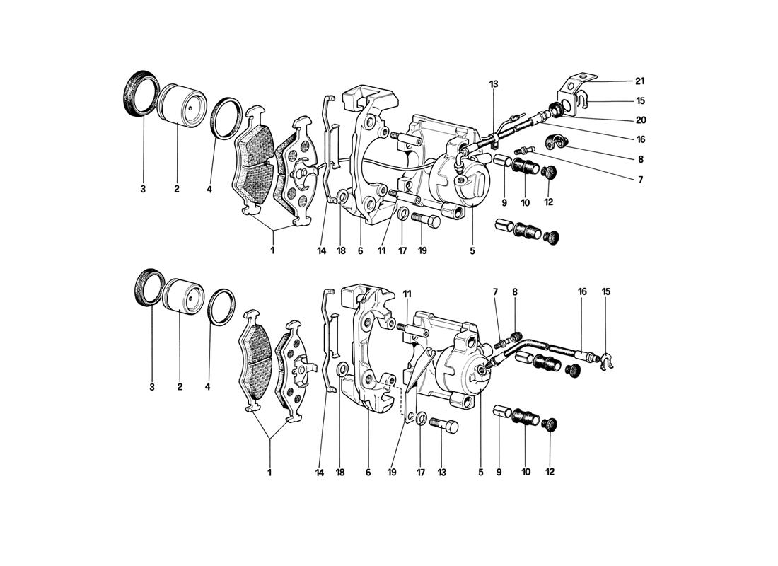 CALIPERS FOR FRONT AND REAR BRAKES