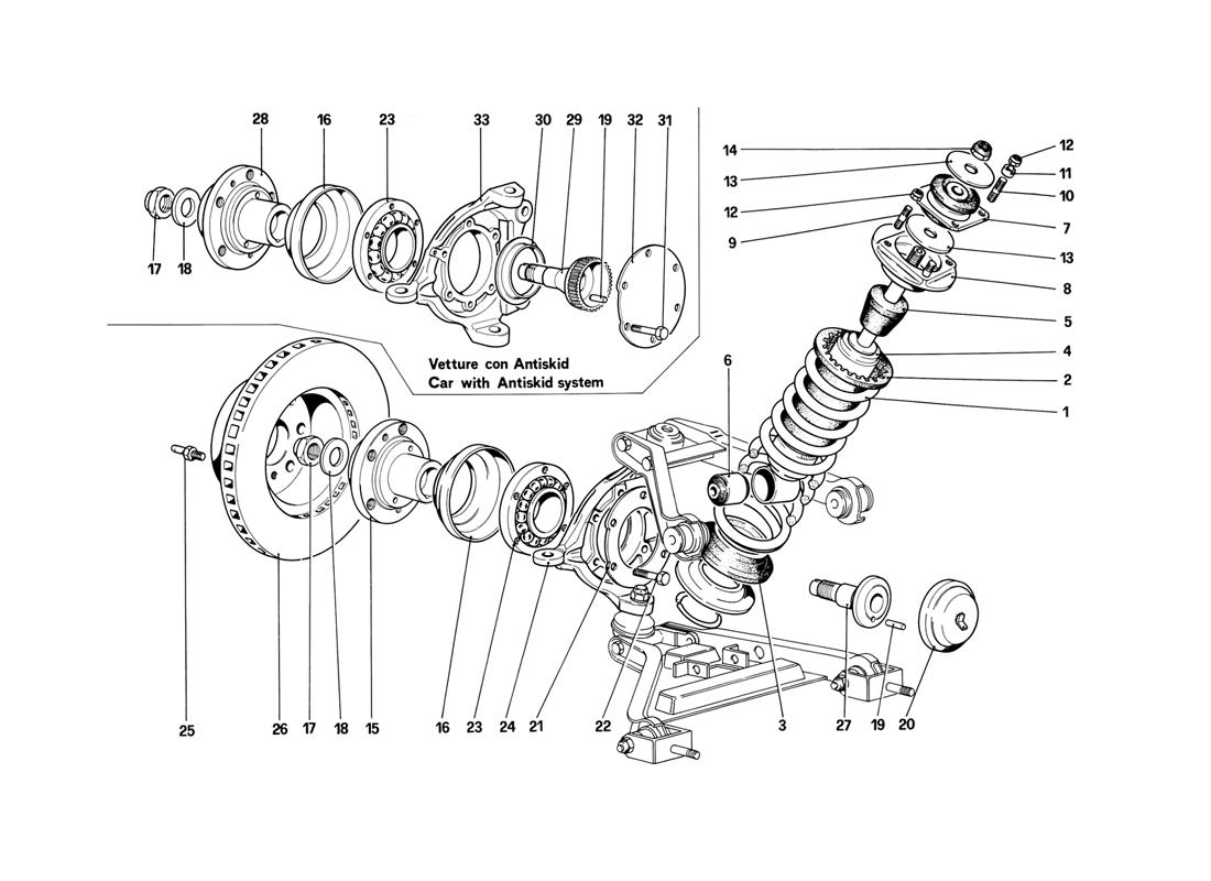 FRONT SUSPENSION - SHOCK ABSORBER AND BRAKE DISC