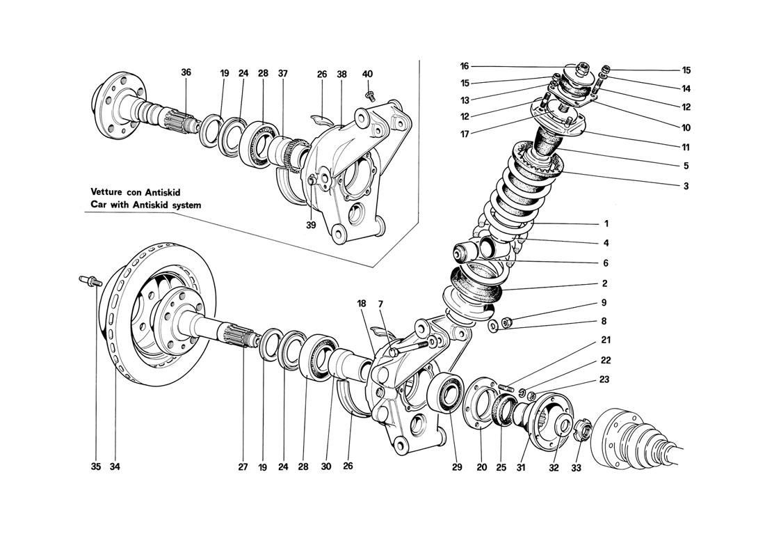 REAR SUSPENSION - SHOCK ABSORBER AND BRAKE DISC