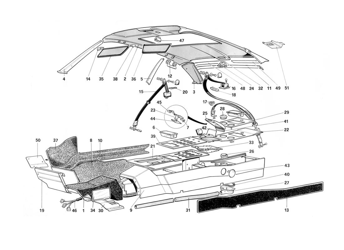 ROOF, TUNNEL AND SAFETY BELTS - 3.2 MONDIAL COUPE