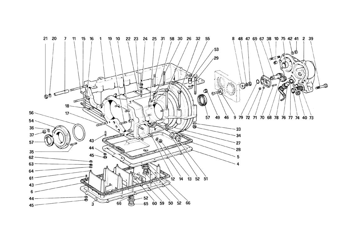 GEARBOX - DIFFERENTIAL HOUSING AND OIL SUMP