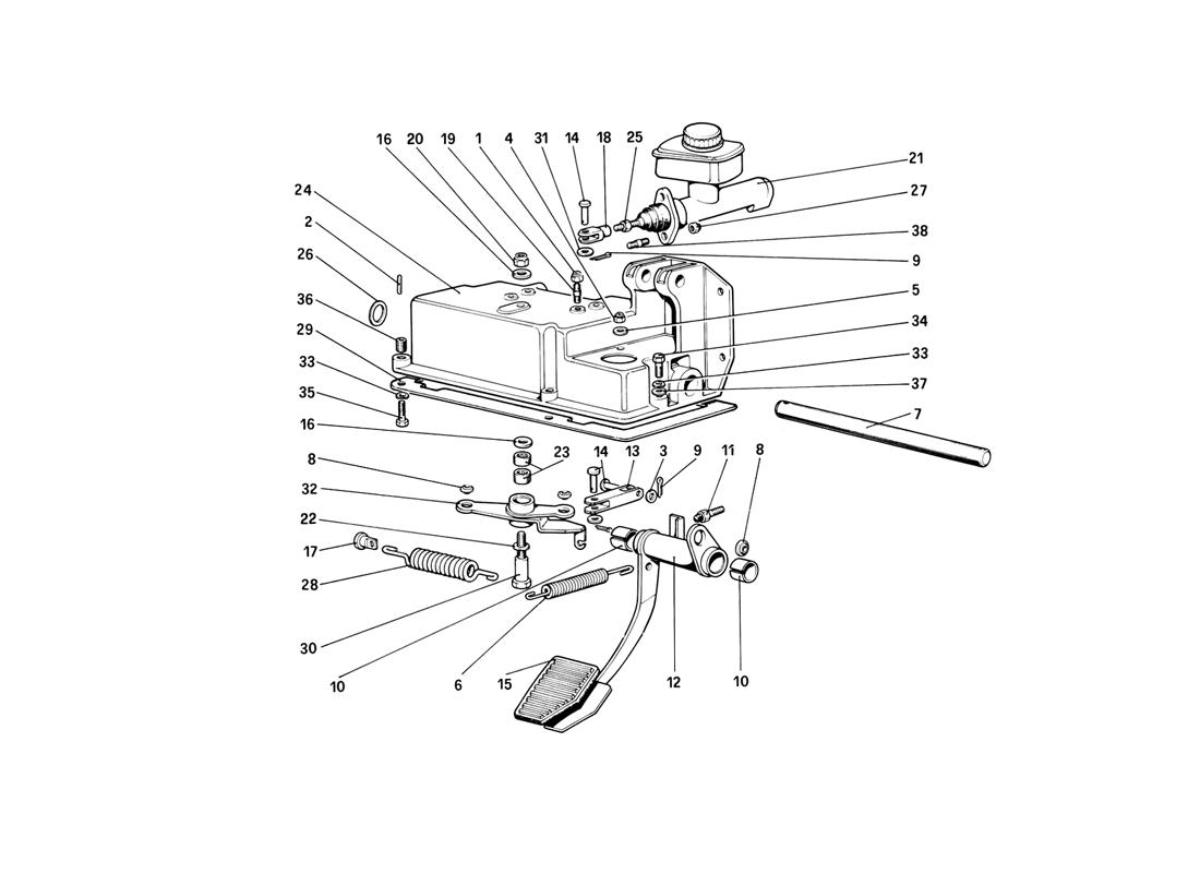 PEDAL BOARD - CLUTCH CONTROL (VARIANTS FOR RHD VERSIONS)