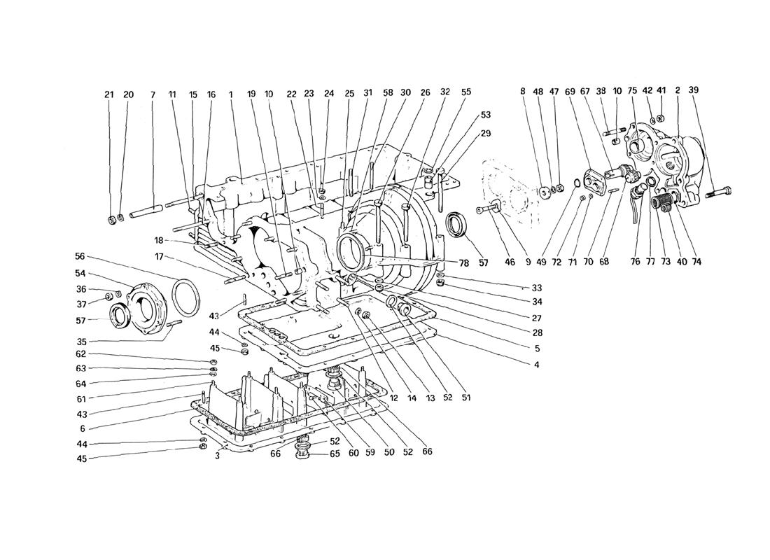 GEARBOX - DIFFERENTIAL HOUSING AND OIL SUMP