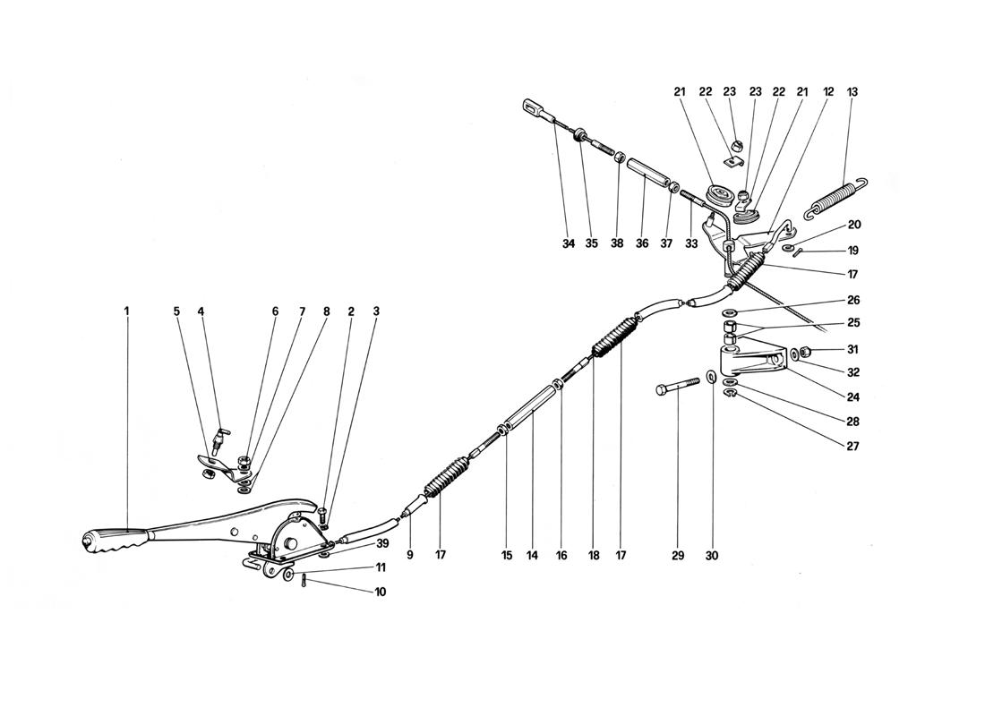 HAND - BRAKE CONTROL (VALID ONLY FOR LHD UP TO CHASSIS NO. 43011)