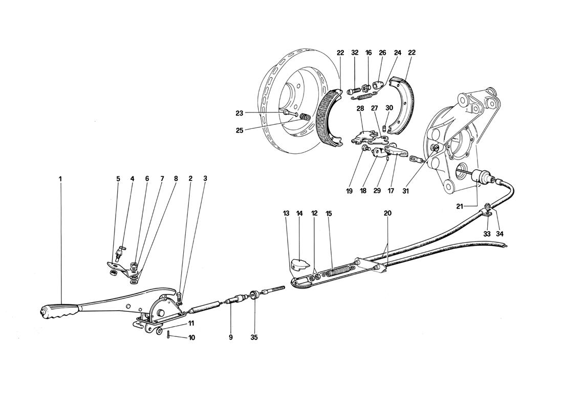 HAND - BRAKE CONTROL (VALID FOR RHD - FOR LHD FROM CHASSIS NO. 43013)