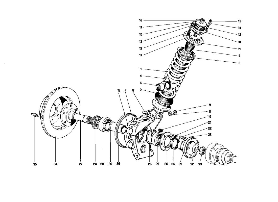 REAR SUSPENSION - SHOCK ABSORBER AND BRAKE DISC
