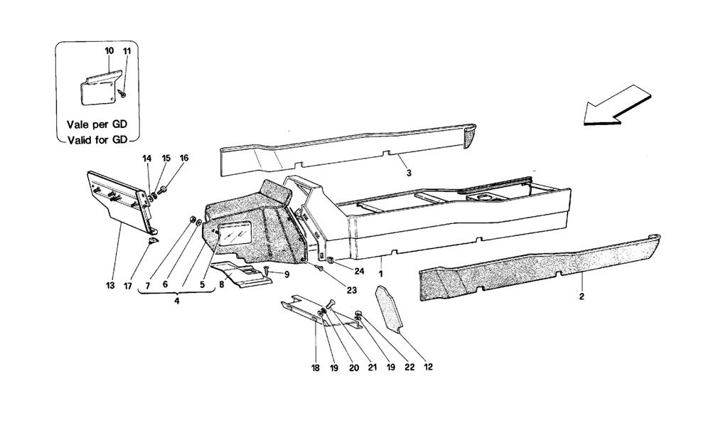 TUNNEL - FRAMEWORK AND LININGS - COUPE -